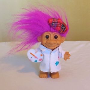 Vintage Russ Troll Doll Painter Artist